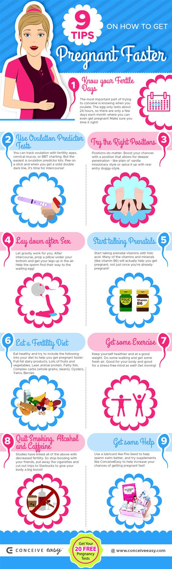 9 tips on how to get pregnant faster infographic