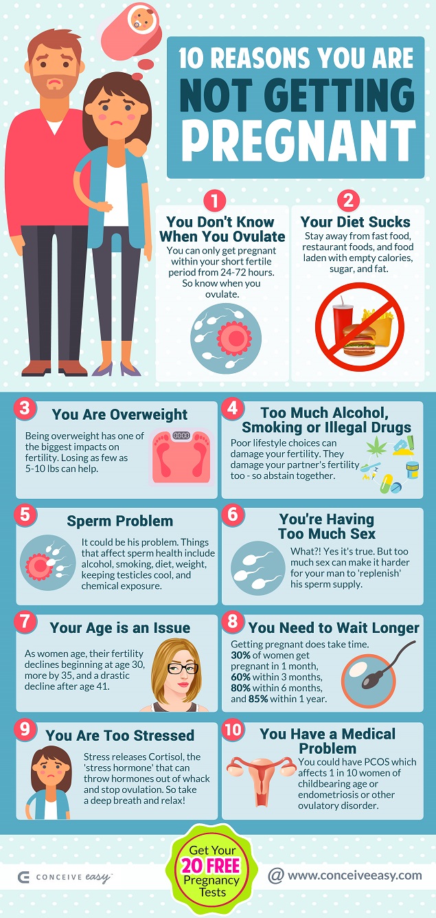 10 Reasons You Are Not Getting Pregnant Infographic