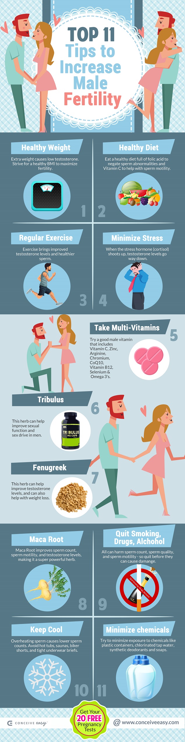 Top 11 Tips to Increase Male Fertility Infographic