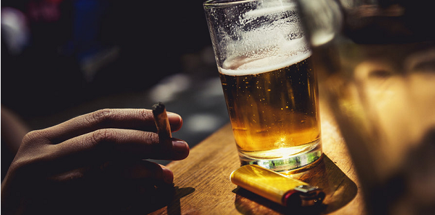 cigarette and beer